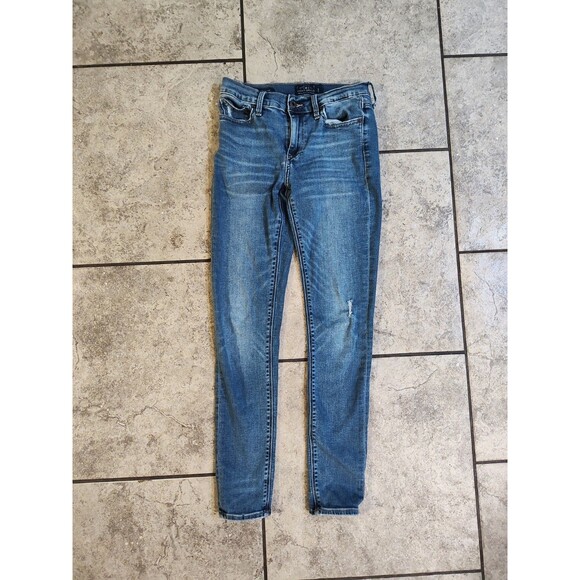 Lucky Brand Brooke Legging Jeans Womens 2 26 Ankle Distressed Blue Stretch Denim - Picture 9 of 15